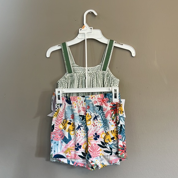 Bonnie Jean Toddler Girls Sleeveless Tropical Print Shorts Set - Picture 4 of 11